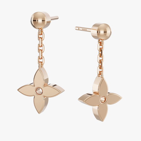 Rose Gold Floral Gold Earrings